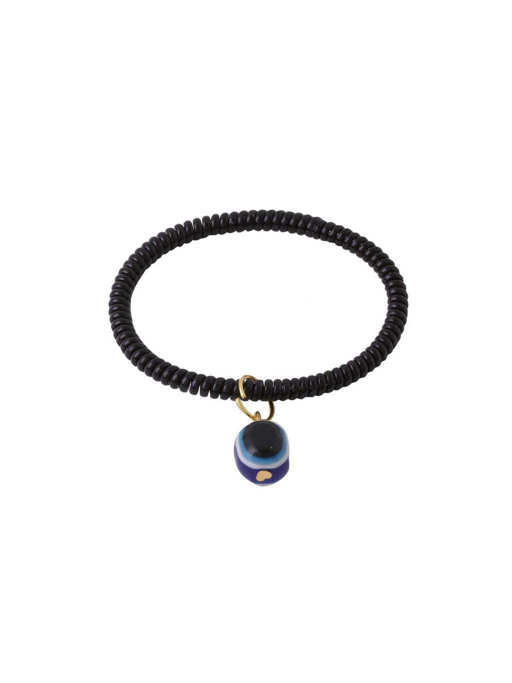NVR Women & Men Black Evil Eye Spring Ring Rakhi With Roli Chawal | Grocsy