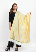 Mominos Fashion Moeza Women's Banarsi Silk All Over Woven Design Cream Dupatta | Grocsy