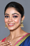 Joban Fashion Women Kundan Pearl Golden White Grey Earrings | Grocsy