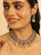 Nuyug 18K Gold Plated Divine Gold Tone Beaded Necklace Set | Grocsy