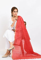 Mominos Fashion Moeza Women's Cotton Zari Box Red Dupatta | Grocsy