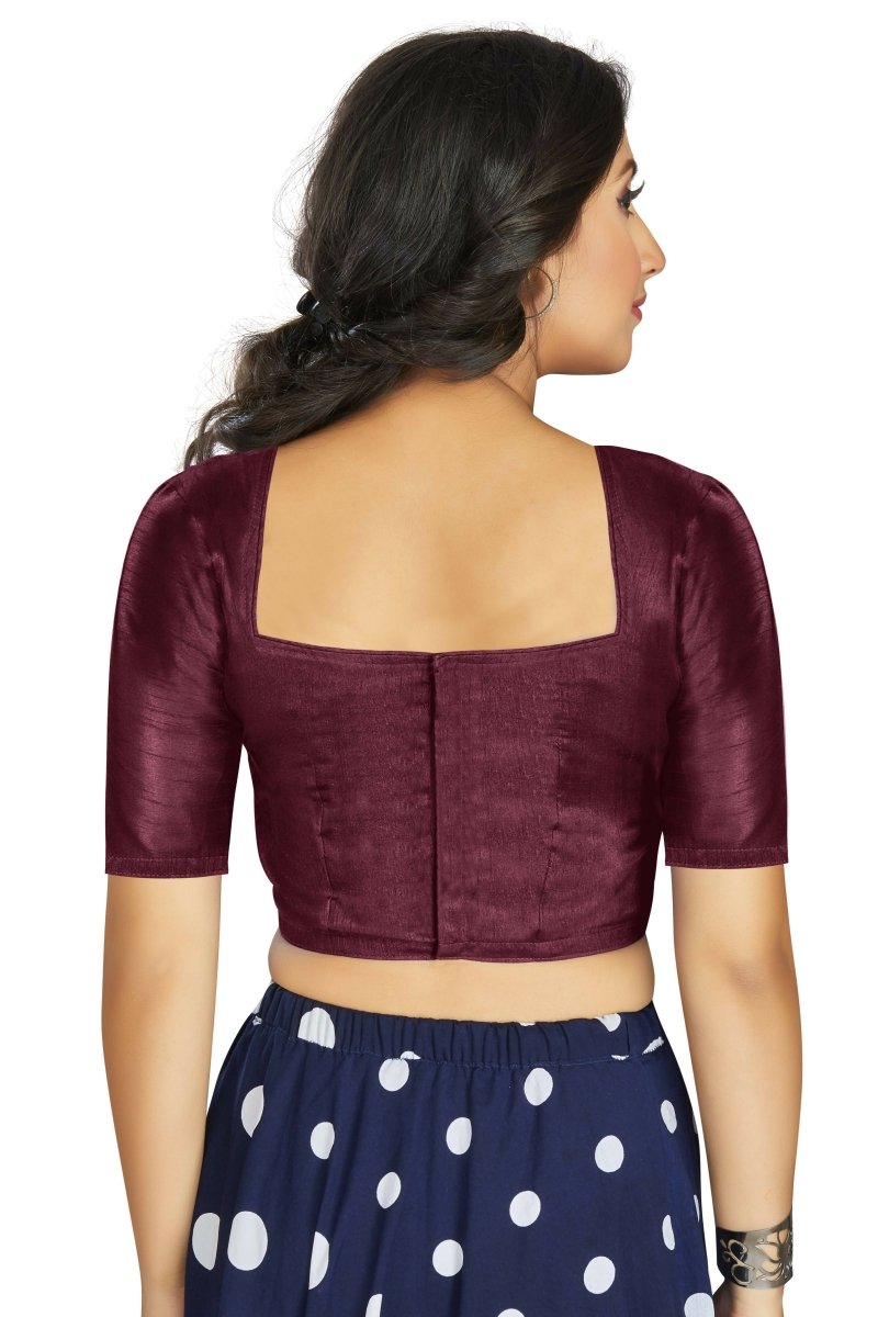 Aastha Fashion Women's Wine Art Silk Designer Traditional Readymade Blouse | Grocsy