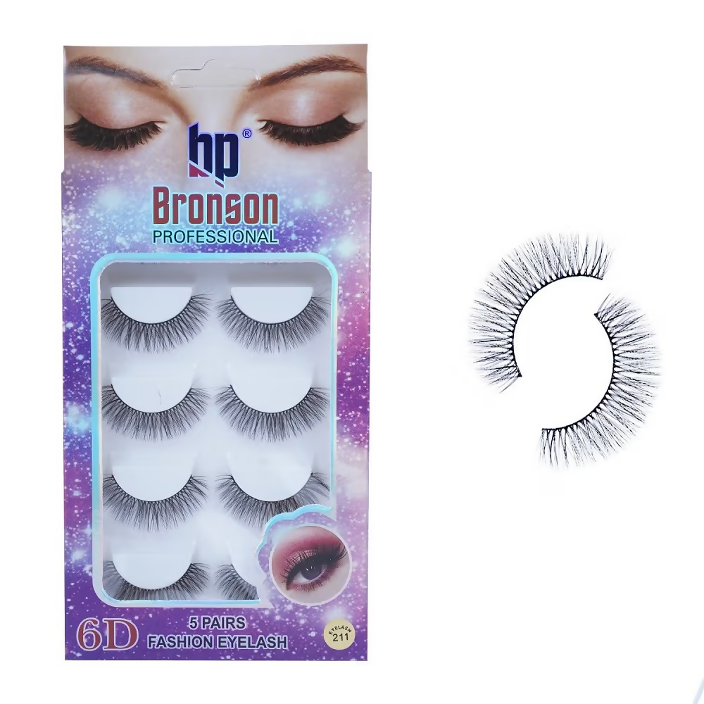 Bronson Professional Pair 6D Long & Natural False Eyelashes - 211 | Grocsy