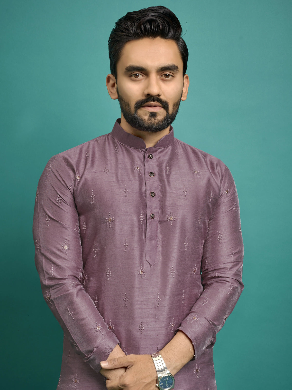 Mens Onion Color Kurta Pajama for Party Wear by Infinity Export | Grocsy