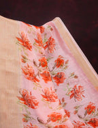 Shades Of Baby Peach With Floral Design Semi Chanderi Saree By Gayathri Reddy Designer Studio | Grocsy