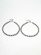 NVR Women's Evil Eye Black & Silver Anklets | Grocsy