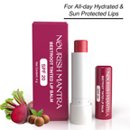 Nourish Mantra Beetroot Tinted Lip Balm with SPF for Smooth, Nourished & Protected Lips | Grocsy