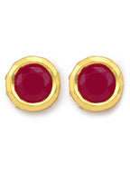 Maroon Circular Studs Earrings - Ruby Raang