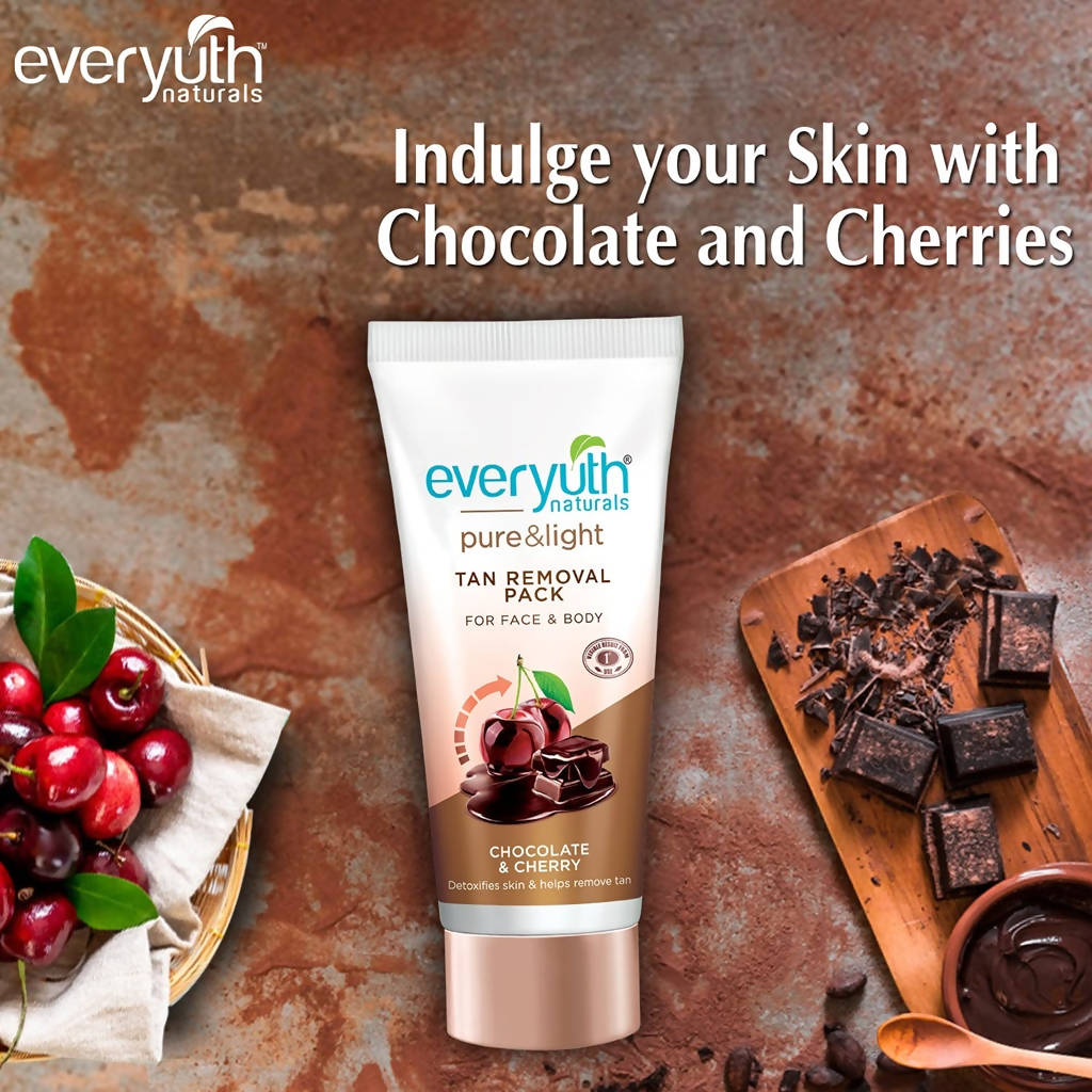 Everyuth Naturals Chocolate And Cherry Tan Removal Face & Body Pack | Grocsy