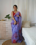 Vamsee Sabhysanchi Purple Organza Saree | Grocsy