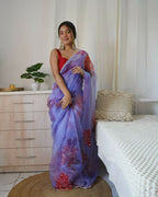 Vamsee Sabhysanchi Purple Organza Saree | Grocsy
