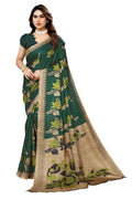 Vamika Green Printed Art Silk Saree | Grocsy
