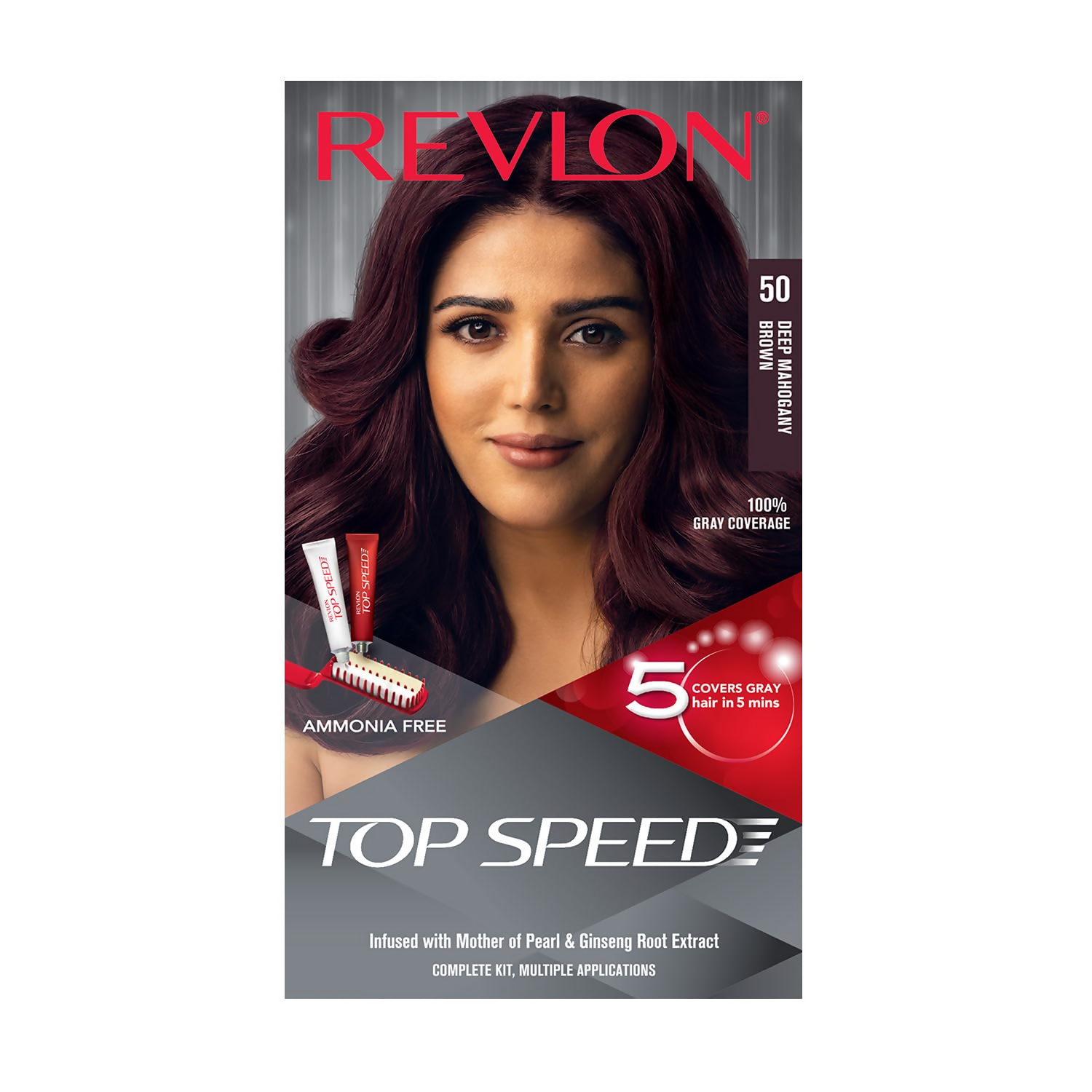 Revlon Top Speed Hair color Women - Deep Mahogany Brown 50 | Grocsy