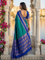 Shree Shyam Fashion Rama Silk Blend Saree | Grocsy