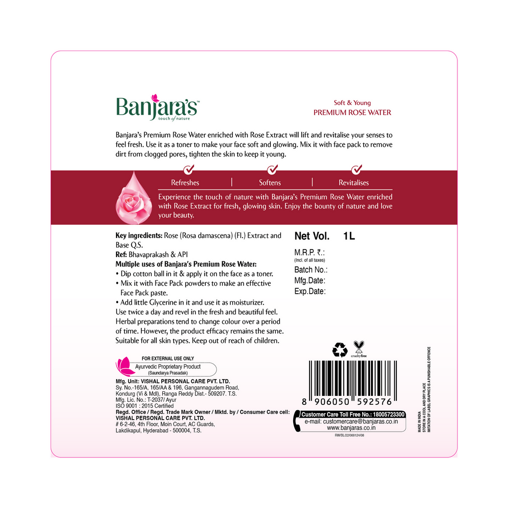 Banjara's Premium Rose Water | Grocsy