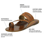 Stepsoft Men Brown Kolhapuri Leather Slippers – Ideal For Wedding & Ethnic Looks | Grocsy