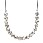 Dual Tone Gold and Silver Choker with American Diamonds and Kundan (Silver) - Ruby Raang | Grocsy