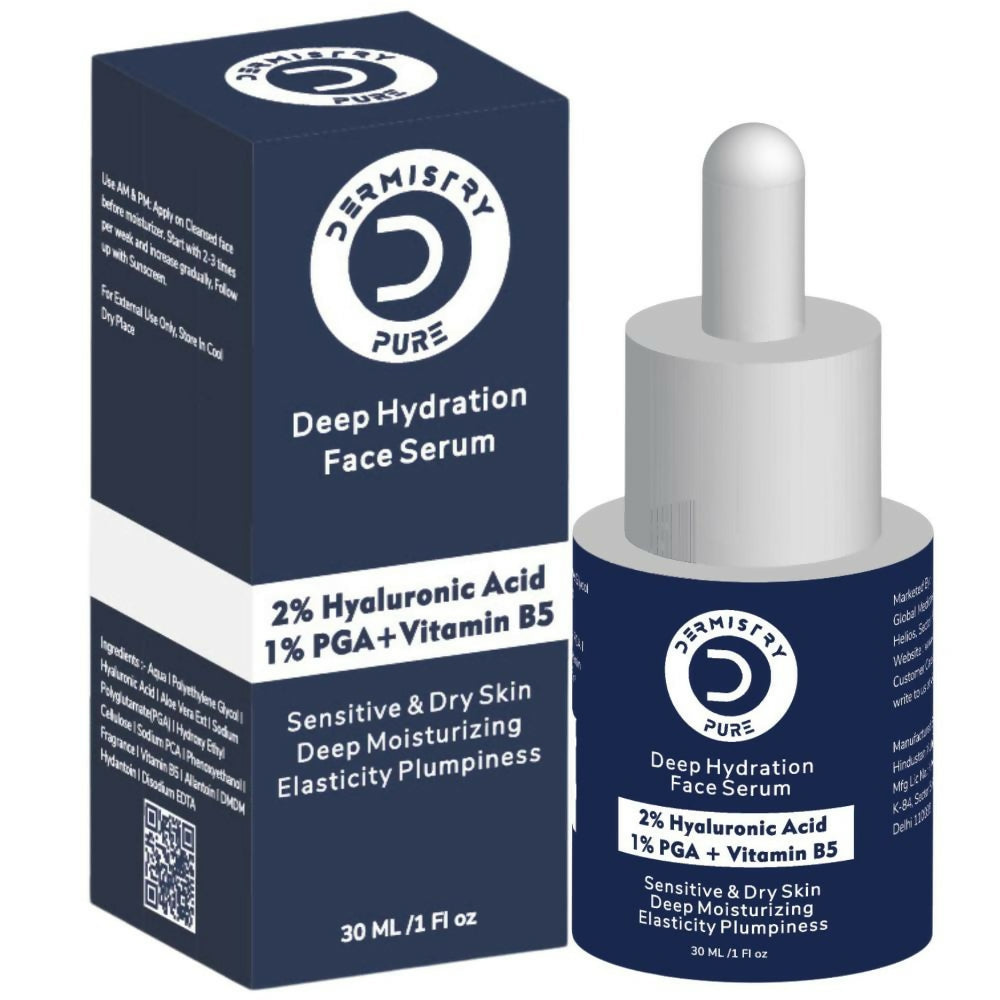 Dermistry Pure 2% Hyaluronic Acid 5% PGA Vit B5 Moisturiser Face Serum For Sensitive & Dry Skin | Grocsy