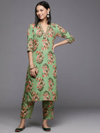 Ahalyaa Women's Traditional wear Kurta Set - Green | Grocsy