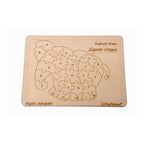 Kraftsman English Alphabets Wooden Jigsaw Puzzles Elephant Shape Puzzle | Color Kit Included | Grocsy