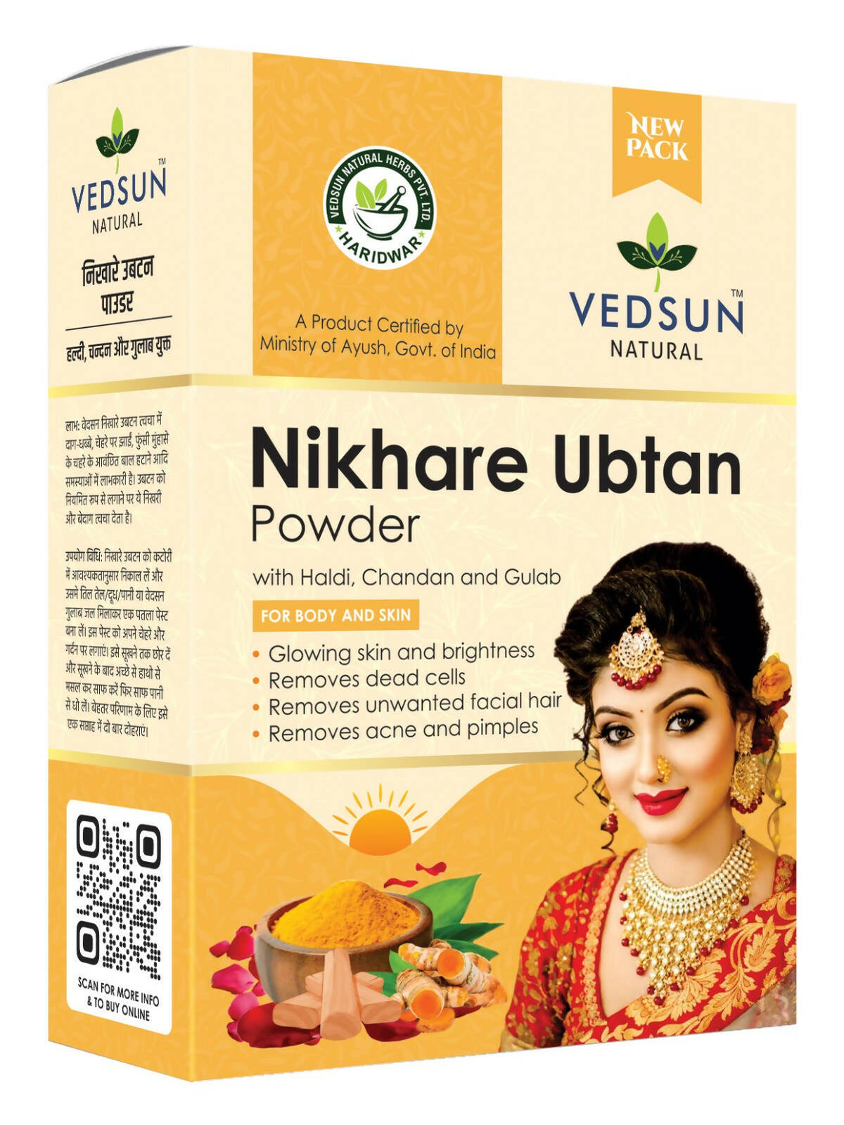 Vedsun Naturals Nikhare Ubtan Powder for Face and Skin | Grocsy