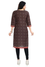 Snehal Creations Black Beauty Designer Digital Print Cotton Slub Fabric Long Kurti Tunic | Grocsy