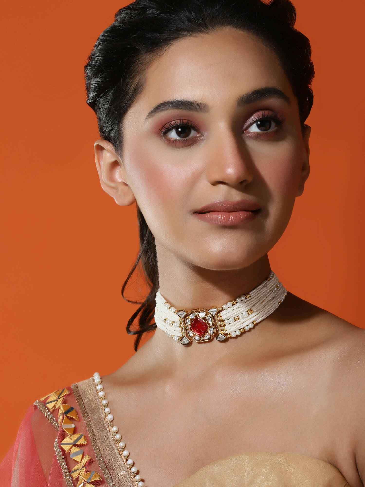Women's Gold-Polished Necklace - Ruby Raang | Grocsy