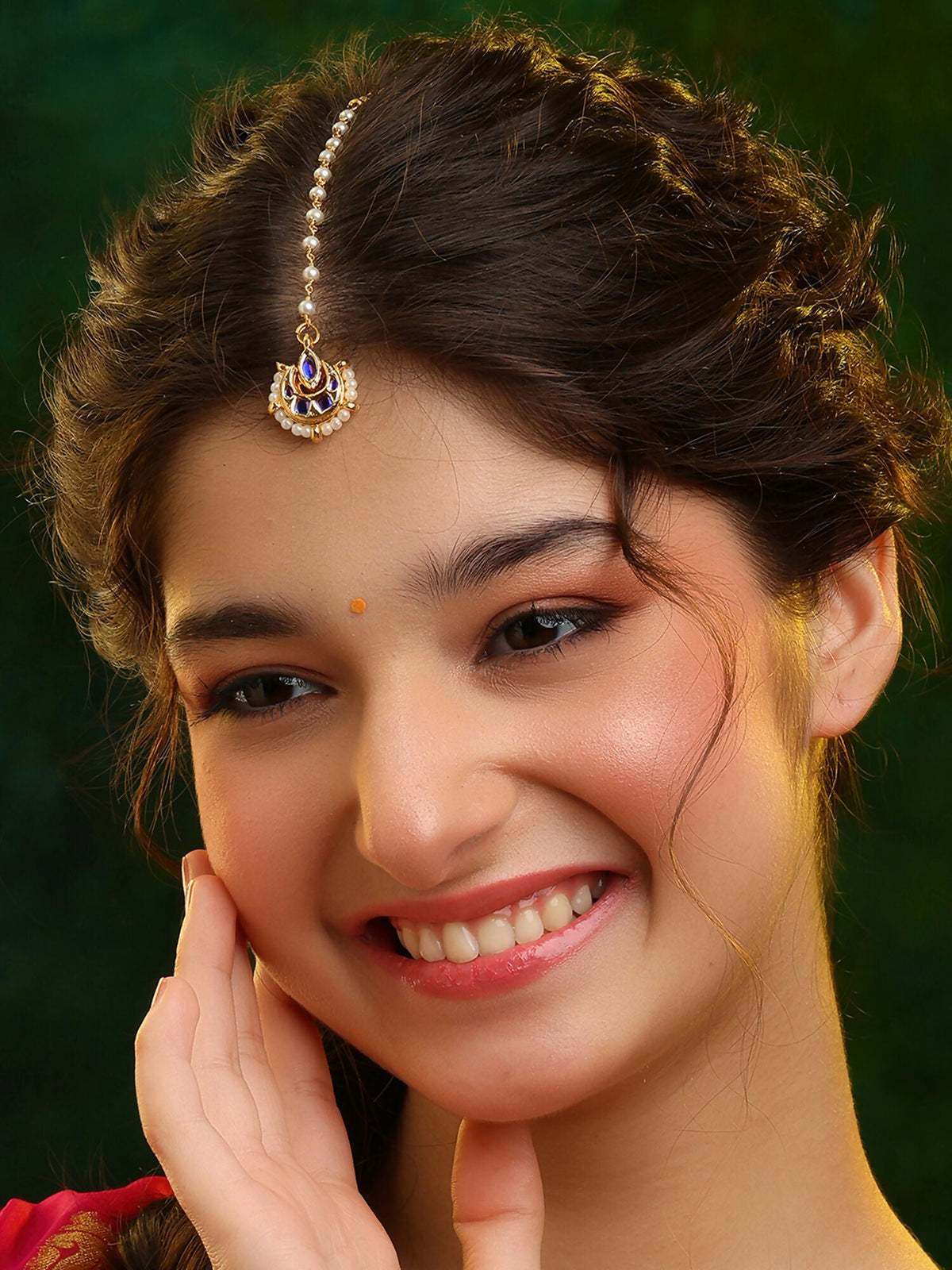 Ruby Raang Virasat Jewels Maang Tikka | Grocsy