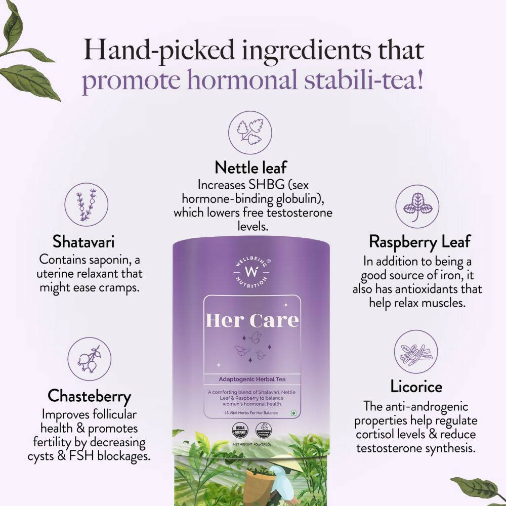 Wellbeing Nutrition Her Care Herbal Tea | Grocsy