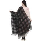 A R Silk Window Square Regular Dupatta Color Black Dupatta or Chunni | Grocsy