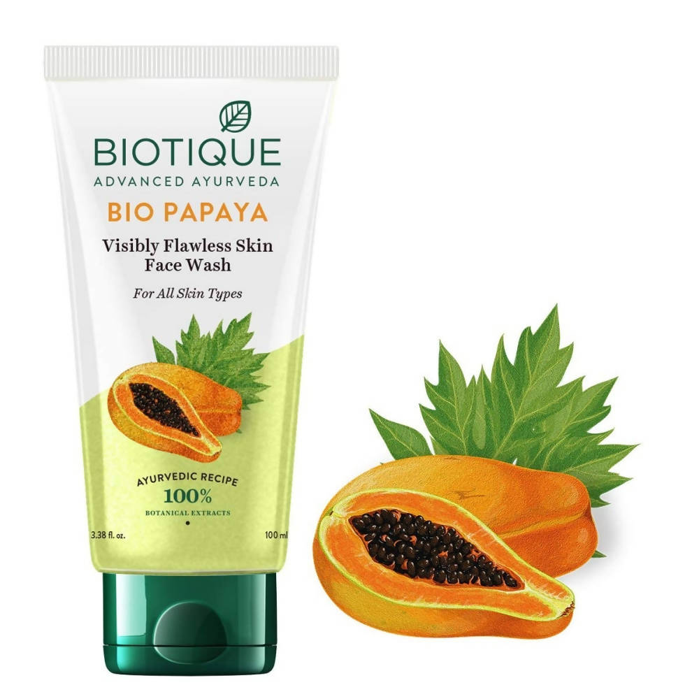 Biotique Bio Papaya Visibly Flawless Skin Face Wash | Grocsy