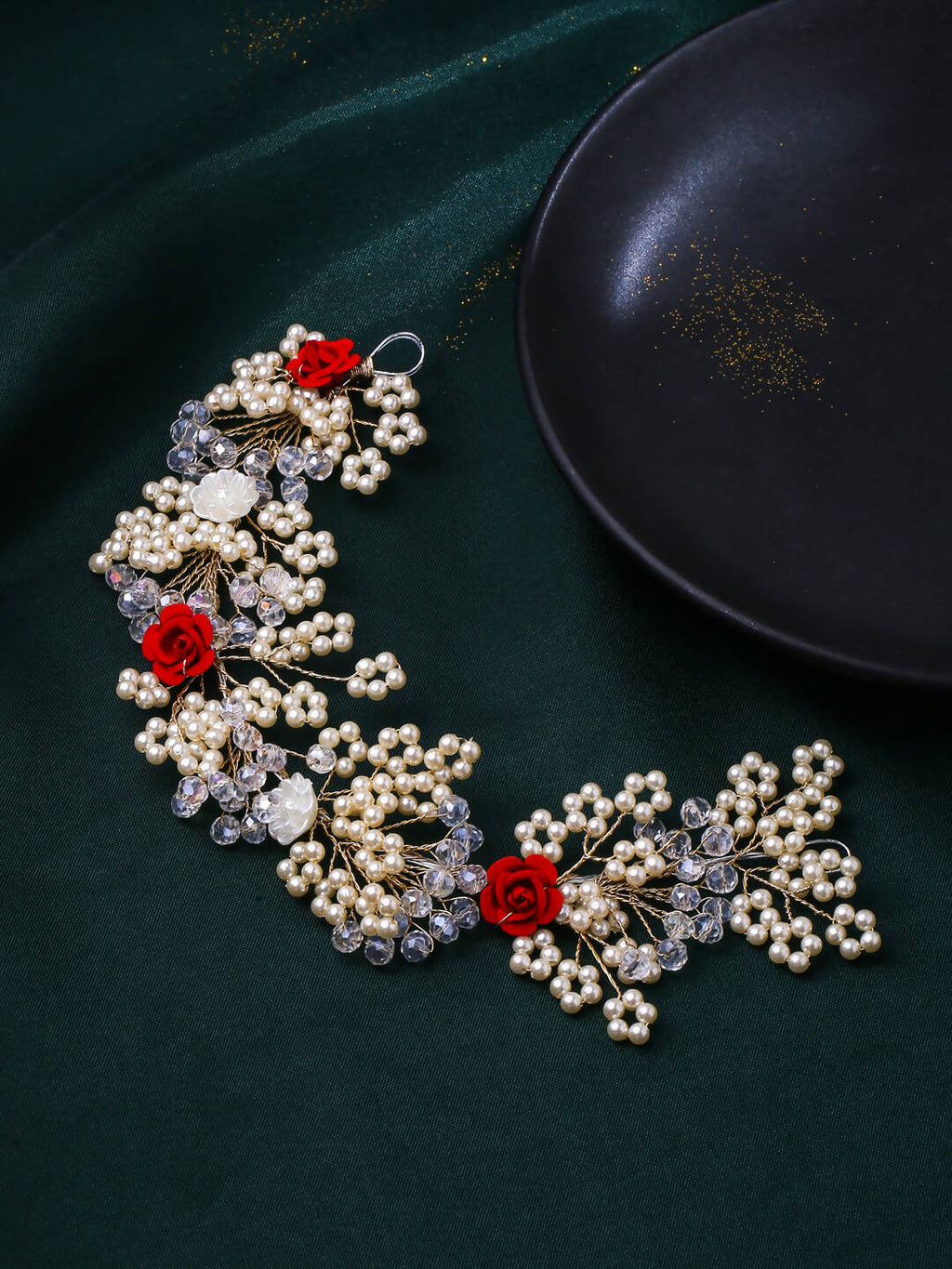 NVR Women's Embellished Beaded Hair Accessory Set | Grocsy