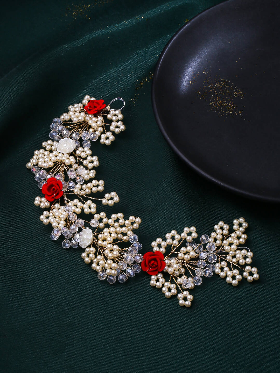 NVR Women's Embellished Beaded Hair Accessory Set | Grocsy