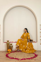 Joban Fashion Musard Yellow Tie & Dye Cotton Suit Set | Grocsy