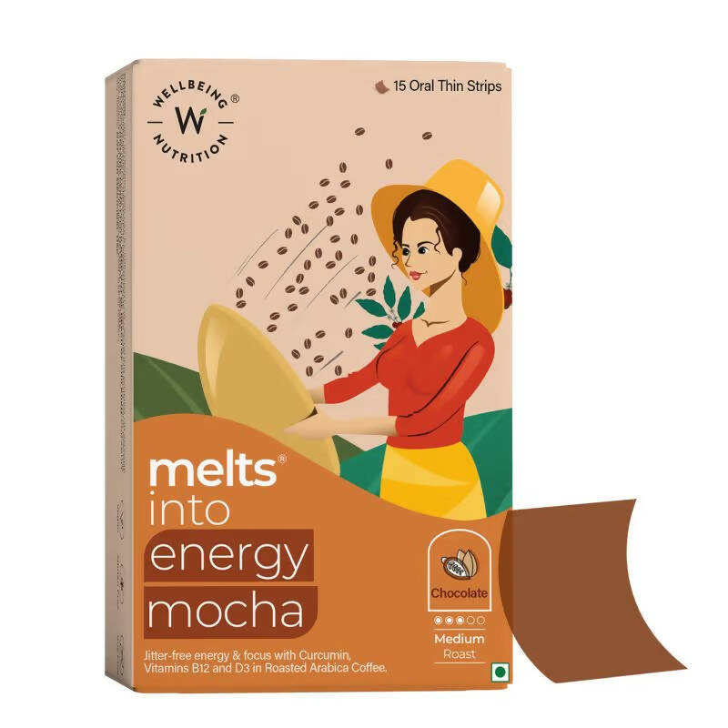 Wellbeing Nutrition Melts Energy Mocha Strips - Chocolate Flavor | Grocsy
