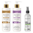 Sevaen Keratin Smooth Shampoo & Keratin Smooth Conditioner & Hair Serum | Grocsy