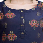 Lagi Women's Blue Printed Straight Kurta & Pant (MC38B) | Grocsy