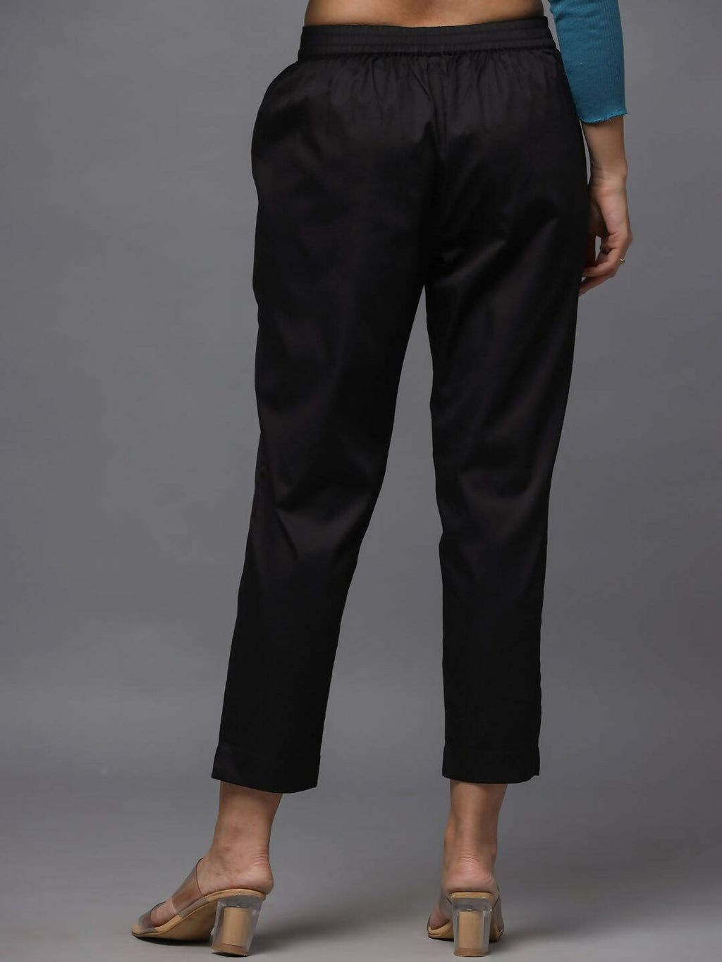 Juniper Women's Black Solid Straight Slim Pant | Grocsy