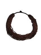 Inhanns Handmade Beaded Multilayer Necklace, 20 Layers - Coffee Brown | Grocsy