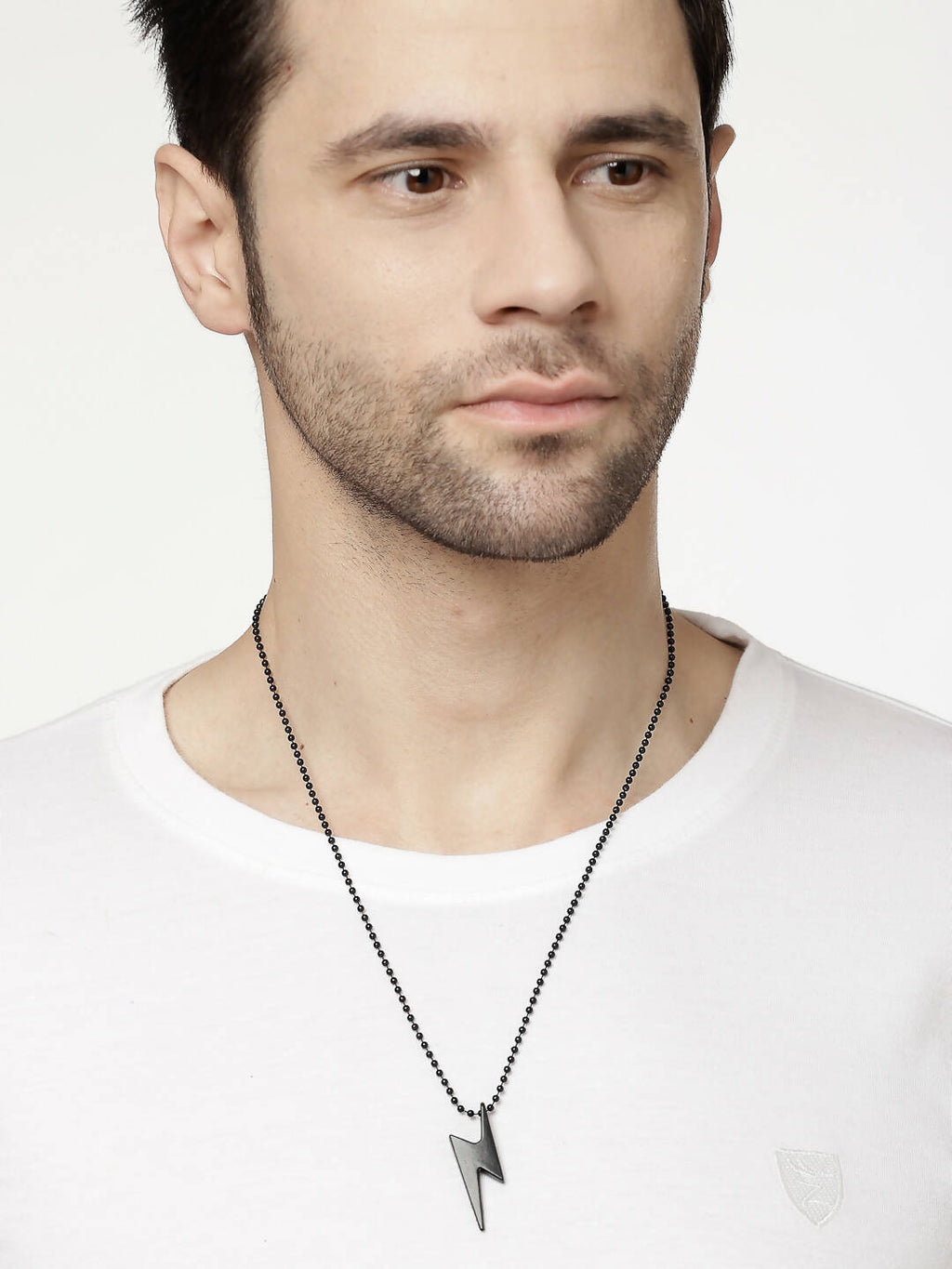 NVR Men Black Plated Flash Pendent With Chain | Grocsy
