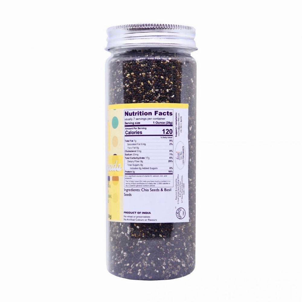 Tassyam Organics Bubble Seeds Mix - Chia & Basil | Grocsy
