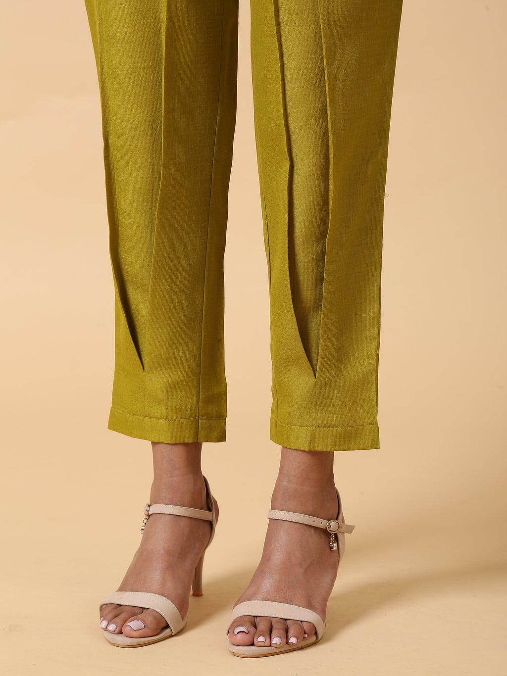 trueBrowns Cotton Linen Lime Green Pleated Co-Ord Set | Relove | Grocsy