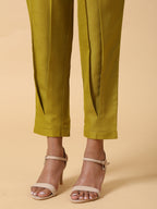 trueBrowns Cotton Linen Lime Green Pleated Co-Ord Set | Relove | Grocsy