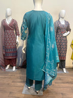 Anaita Teal Readymade Suit with Embroidery Work | Grocsy