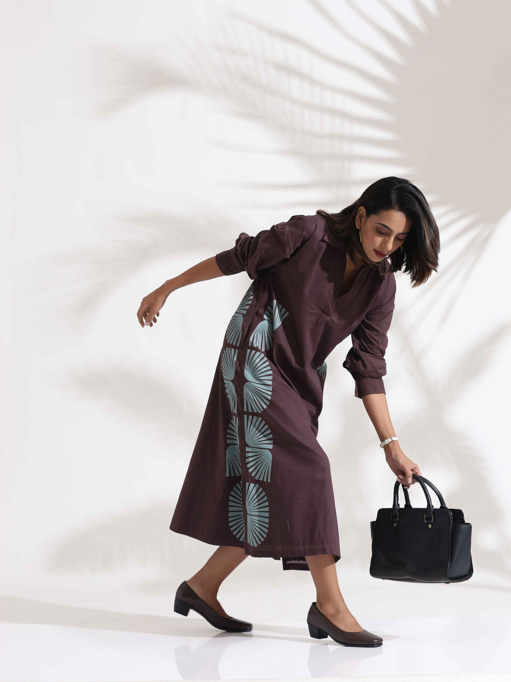 trueBrowns Cola Cotton Print A-line Dress | Grocsy