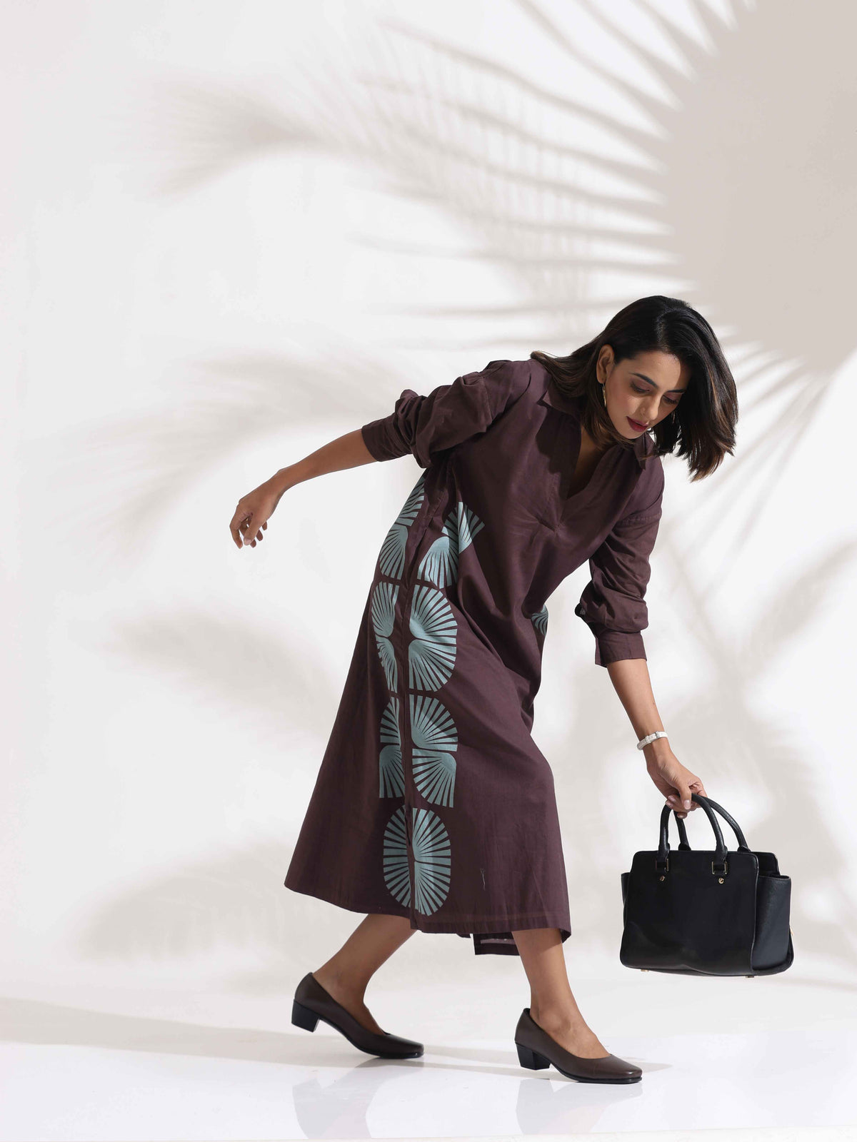 trueBrowns Cola Cotton Print A-line Dress | Grocsy