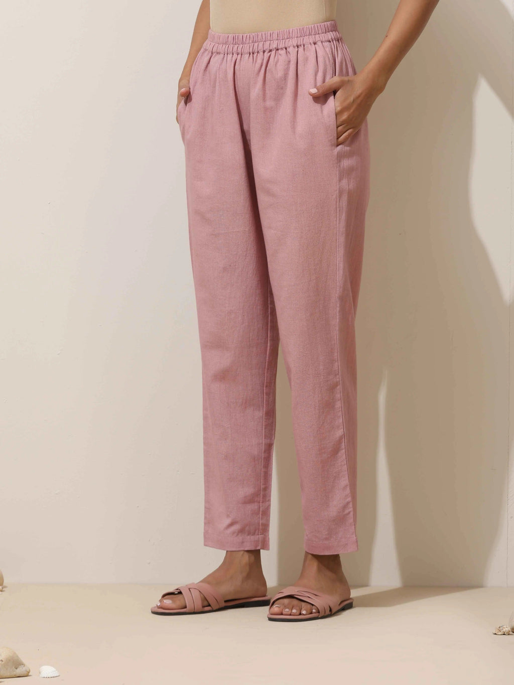 trueBrowns Mint Green Cotton Linen Kurta Pant Set | Grocsy