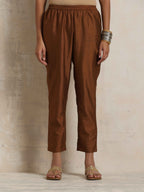 trueBrowns Red Silk Kurta Co-ord Set | Grocsy