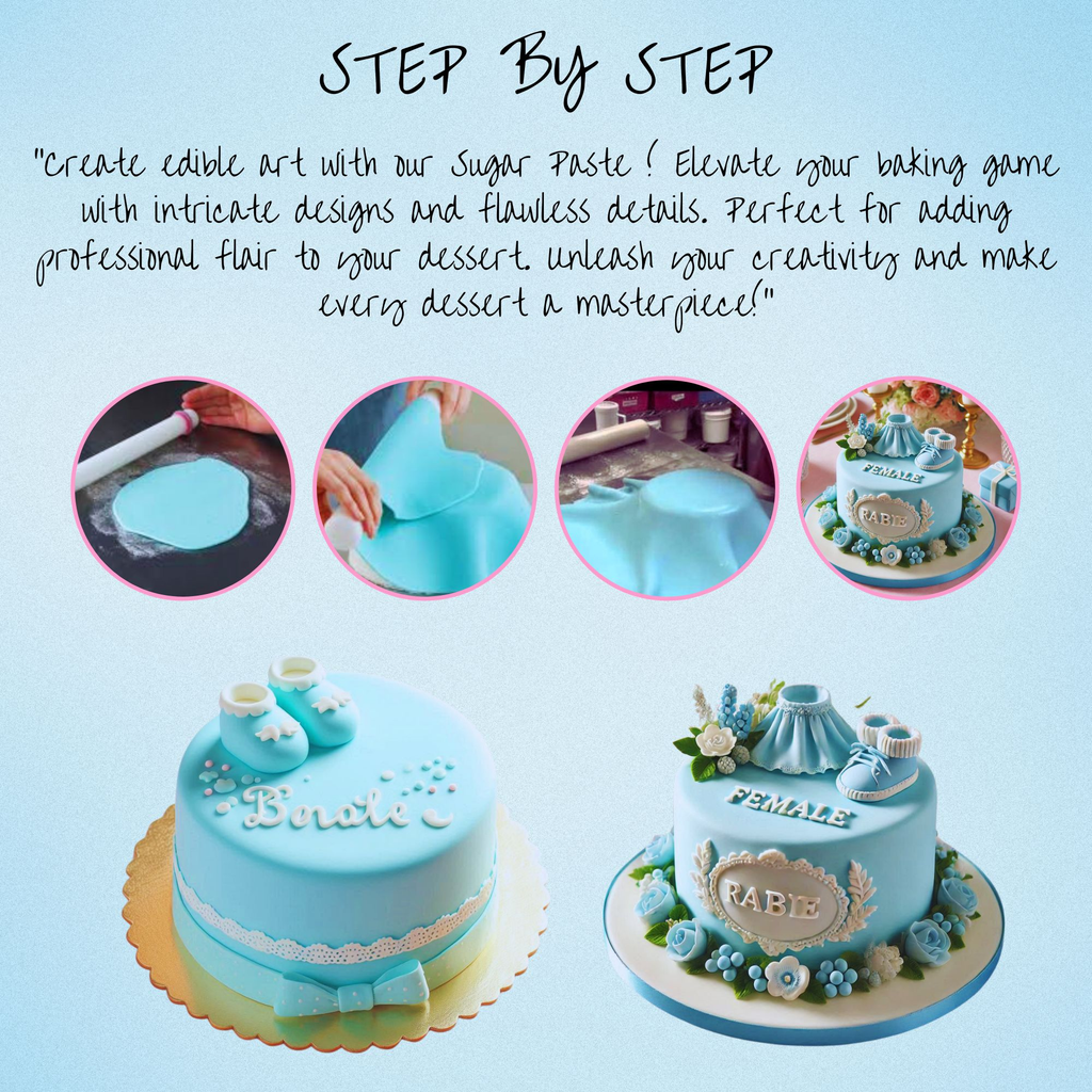 Confect Baby Blue Fondant | Edible Sugarpaste | Grocsy