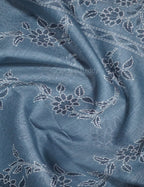 Shades of Light Ash Grey Colour Floral Print Semi Chanderi Saree By Gayathri Reddy Designer Studio | Grocsy